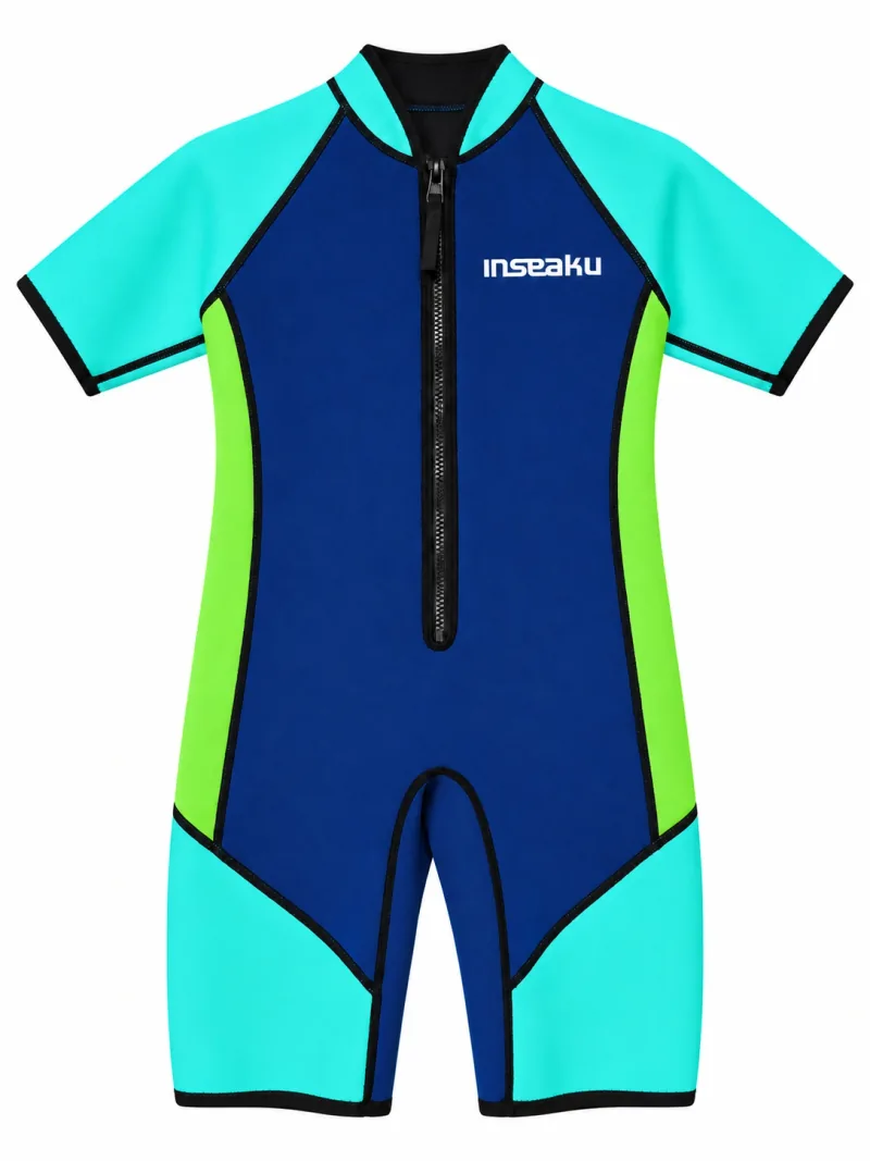 Colour-block shorty, front view