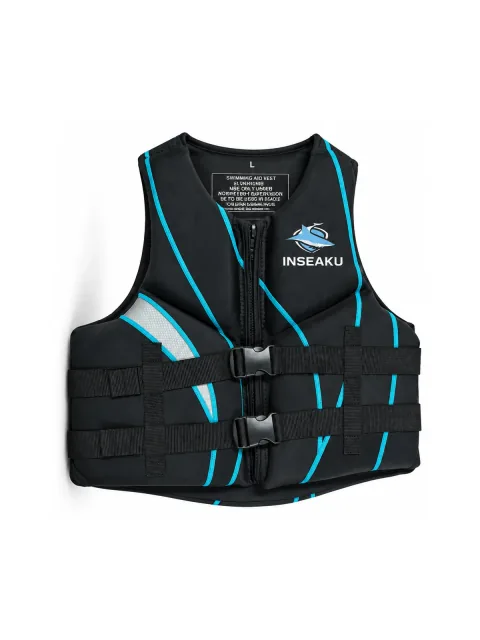 Cyan-panel life vest, Front view