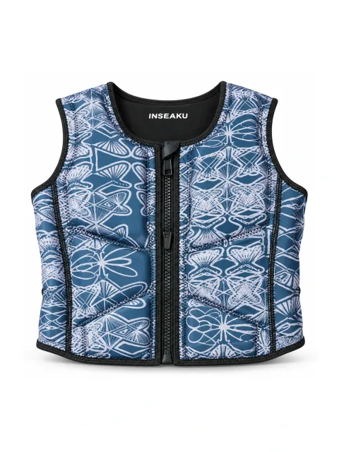 Floral-print life vest, Front view