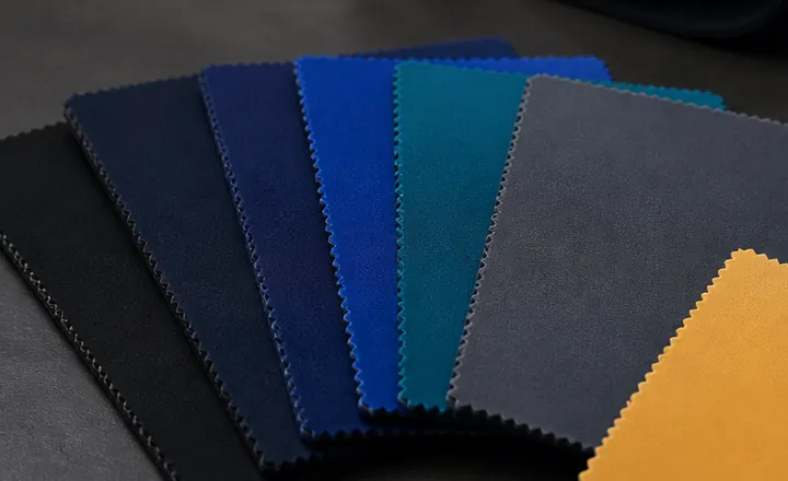Neoprene color swatches for custom wetsuit branding