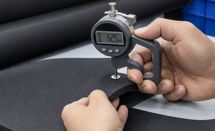 Neoprene material thickness inspection