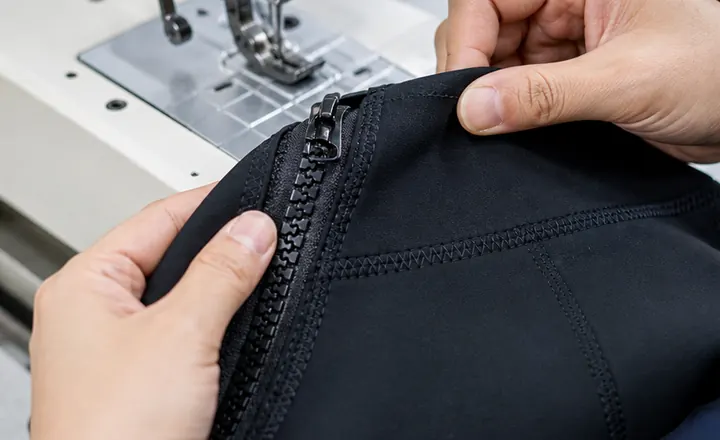 Wetsuit seam and zipper inspection