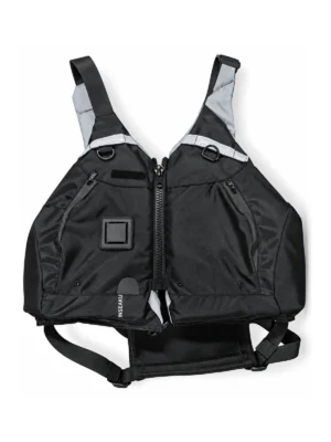 Custom Black Adjustable Shoulder Life Vest - front view