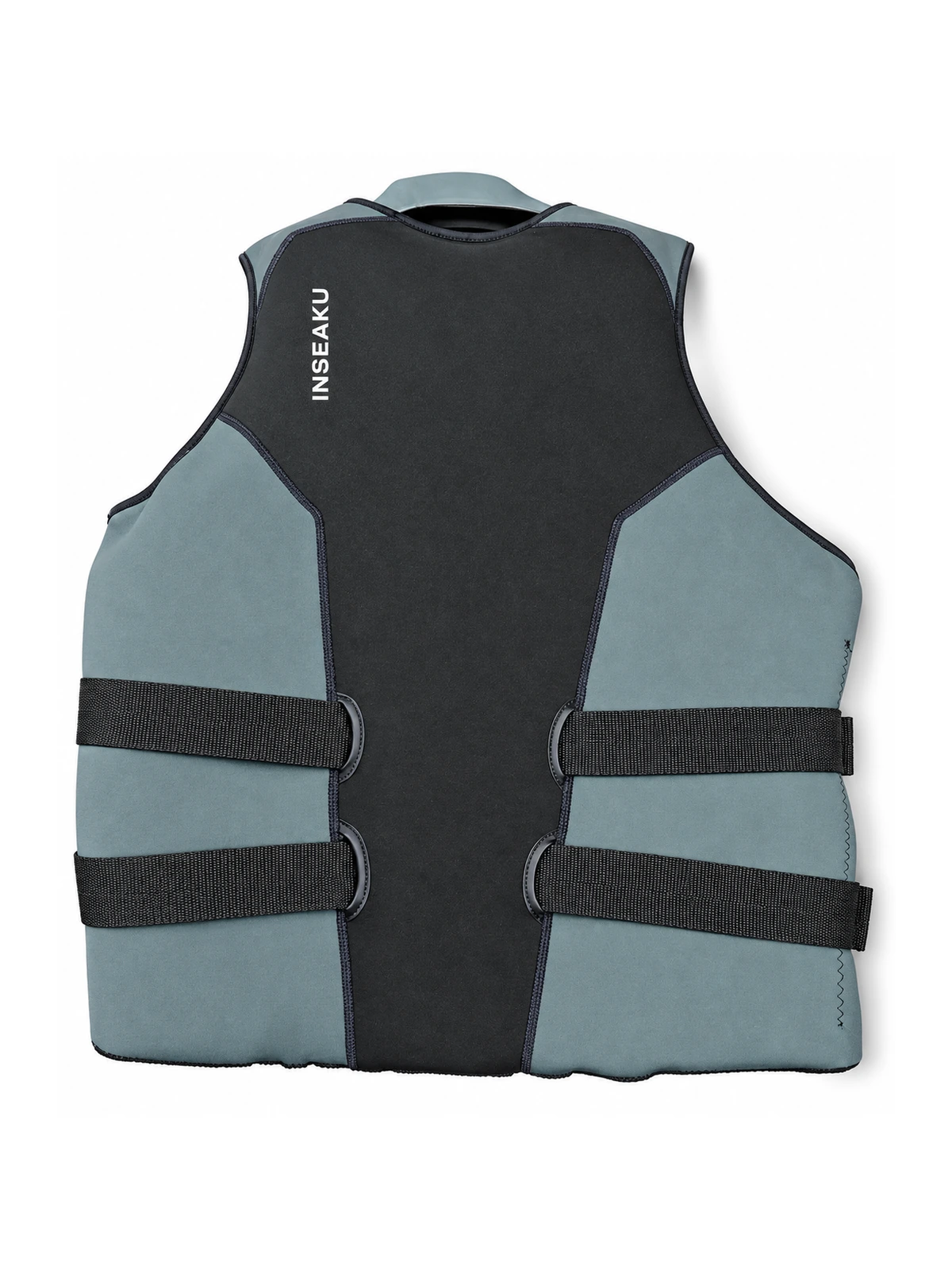 Custom Black and Gray Side Buckle Life Vest - back view