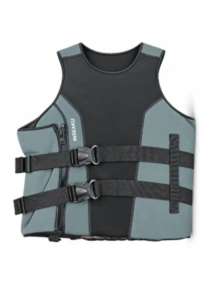 Custom Black and Gray Side Buckle Life Vest - front view