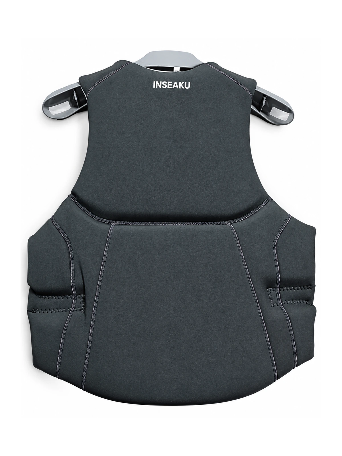 Custom Black and White Stripe Life Vest - back view