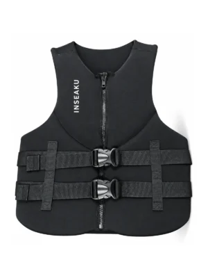 Custom Black Double Buckle Life Vest - front view