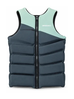 Custom Gray and Mint Panel Life Vest - front view
