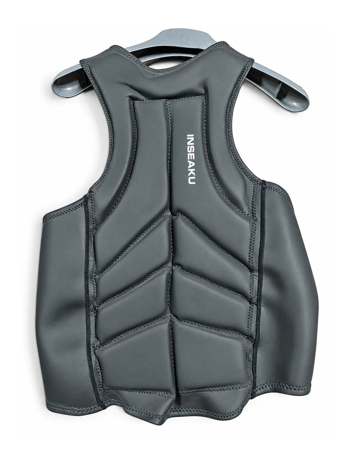 Custom Gray Chevron Panel Life Vest - back view