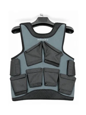 Custom Gray Segmented Life Vest - front view