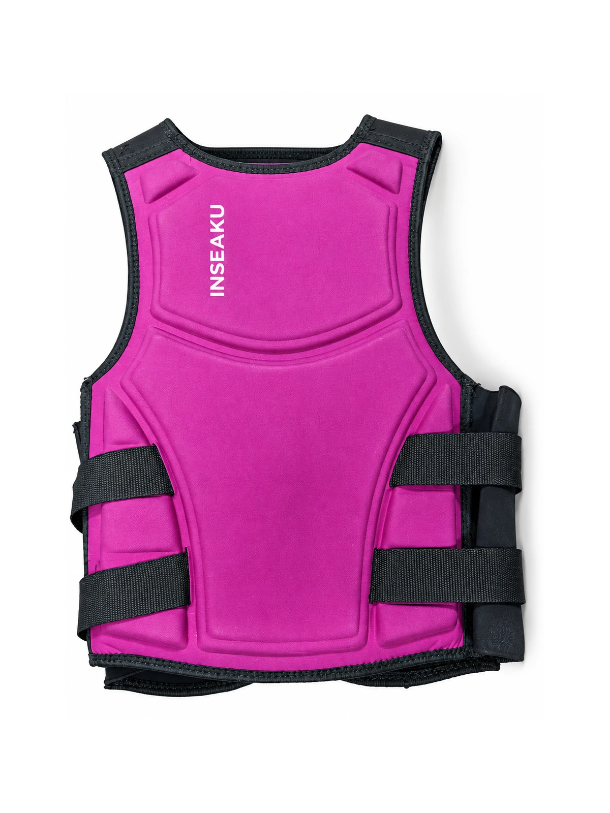 Custom Magenta Front Zip Life Vest with Buckles - back view