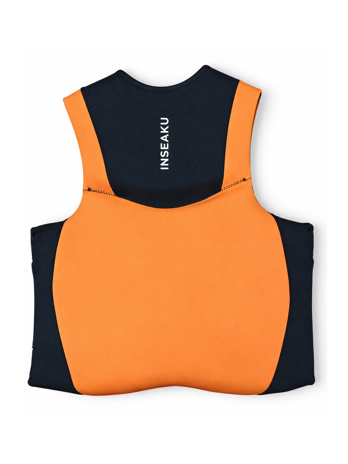 Custom Orange and Black Cross Strap Life Vest - back view