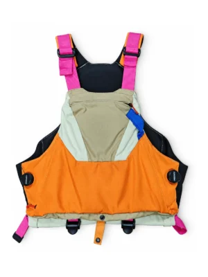 Custom Orange and Sage Strap Life Vest - front view