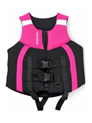 Custom Pink and Black Panel Life Vest - front view