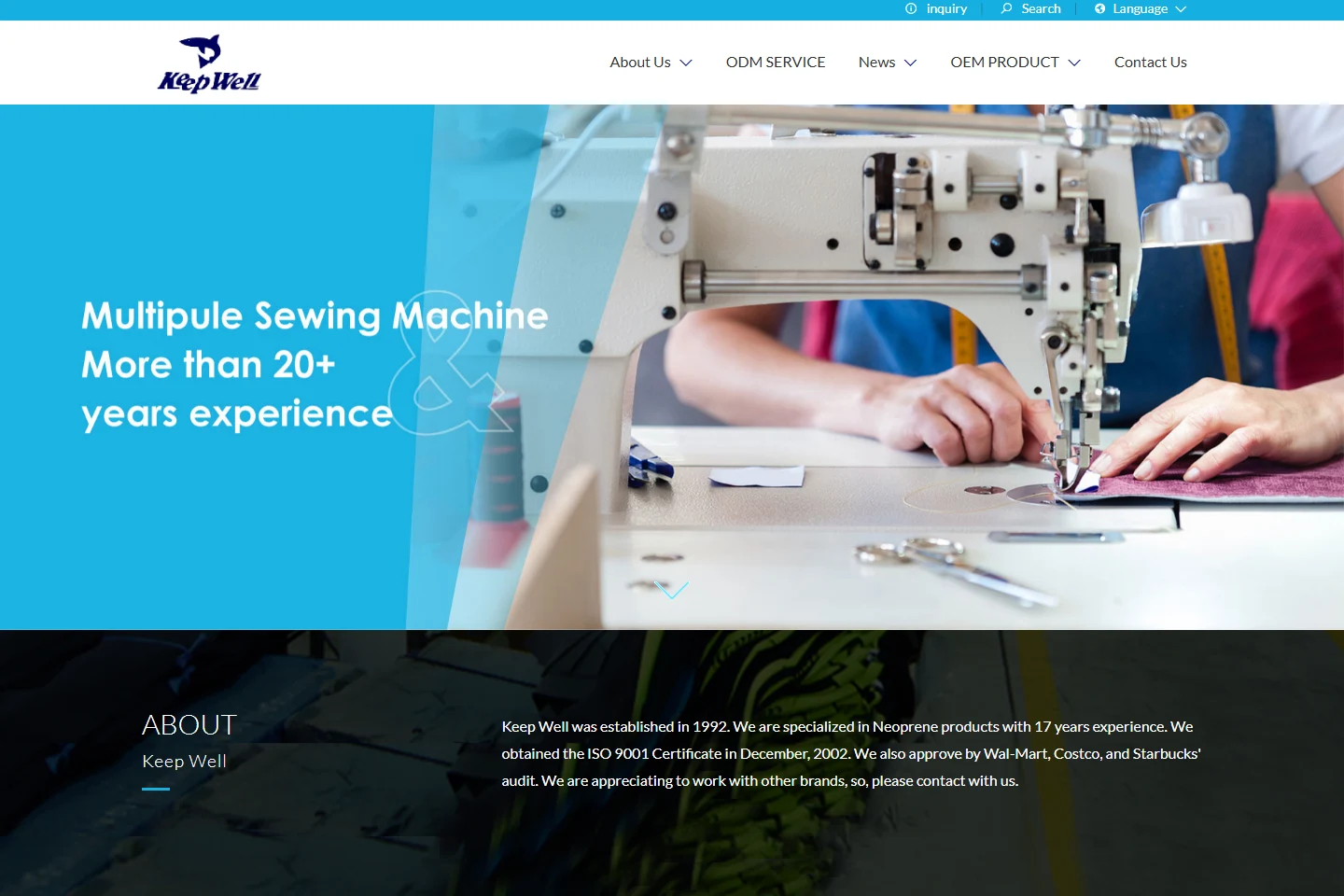 Keep Well official homepage screenshot showing its website identity and public product presentation