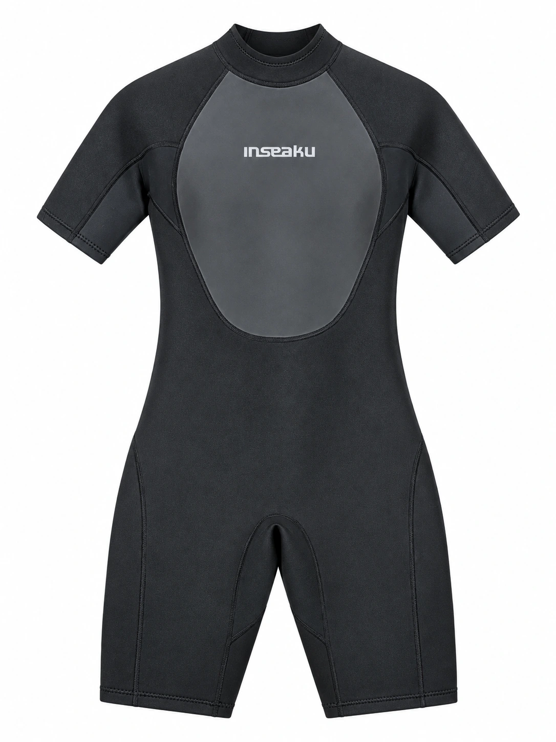 Custom Black Shorty Wetsuit with Smooth Look Panels, sample B front view