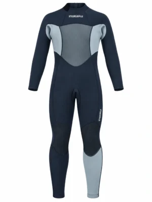 Custom Gray Panel Back Zip Full Wetsuit, front view