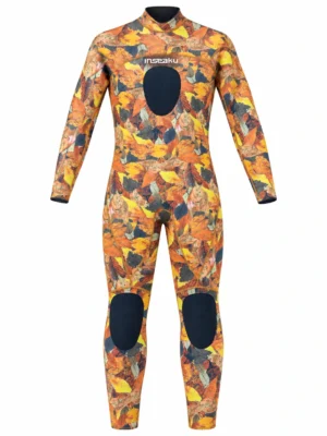 Custom Multicolor Leaf Pattern Full Wetsuit, front view
