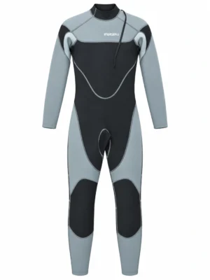 Custom Gray Shoulder and Knee Full Wetsuit, front view