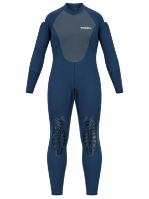 Custom Gray Chest Navy Knee Panel Full Wetsuit, front view