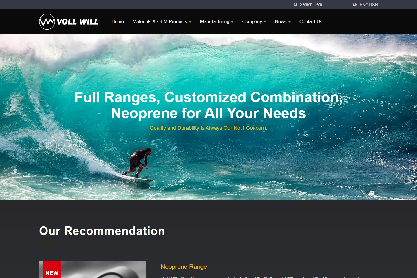 Voll Will official homepage screenshot showing its website identity and public product presentation