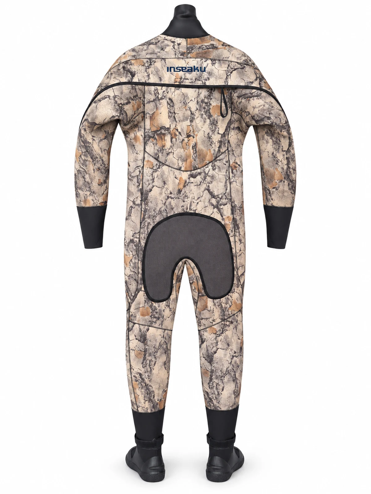 Camouflage Shoulder Zip Suit with Boots, back alternate.